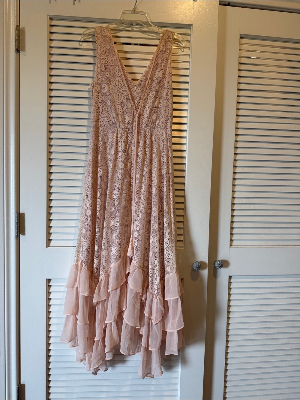 Sundance Blush Lace High-Low Ruffle Dress - Picture 2 of 3